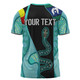 Australia Aboriginal Custom T-shirt - Turquoise Indigenous Rainbow Serpent Inspired T-shirt