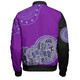 Australia Aboriginal Custom Bomber Jacket - Purple Rainbow Serpent Dreaming Inspired Bomber Jacket