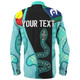 Australia Aboriginal Custom Long Sleeve Shirt - Turquoise Indigenous Rainbow Serpent Inspired Long Sleeve Shirt