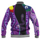 Australia Aboriginal Custom Baseball Jacket - Purple Indigenous Rainbow Serpent Inspired Baseball Jacket