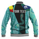 Australia Aboriginal Custom Baseball Jacket - Turquoise Indigenous Rainbow Serpent Inspired Baseball Jacket