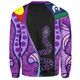 Australia Aboriginal Custom Sweatshirt - Purple Indigenous Rainbow Serpent Inspired Sweatshirt