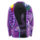 Australia Aboriginal Custom Long Sleeve T-shirt - Purple Indigenous Rainbow Serpent Inspired Long Sleeve T-shirt
