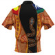 Australia Aboriginal Custom Zip Polo Shirt - Indigenous Rainbow Serpent Inspired Zip Polo Shirt