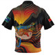 Australia Aboriginal Custom Zip Polo Shirt - Rainbow Serpent In Aboriginal Dreaming Art Inspired Zip Polo Shirt