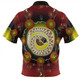 Australia Aboriginal Custom Zip Polo Shirt - The Rainbow Serpent Dreaming Spirit Art Zip Polo Shirt