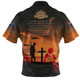 New Zealand Anzac Day Zip Polo Shirt - New Zealand Warriors Remember Orange Zip Polo Shirt