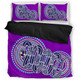 Australia Aboriginal Bedding Set - Purple Rainbow Serpent Dreaming Inspired Bedding Set