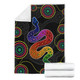 Australia Aboriginal Blanket - Indigenous Dreaming Rainbow Serpent Inspired Blanket