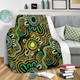 Australia Aboriginal Blanket - Aboriginal Art Style Green Background Blanket