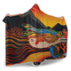 Australia Aboriginal Hooded Blanket - Rainbow Serpent In Aboriginal Dreaming Art Inspired Hooded Blanket