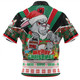 South Sydney Rabbitohs Custom Zip Polo Shirt - South Sydney Rabbitohs Santa Aussie Big Things Zip Polo Shirt