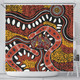 Australia Rainbow Serpent Aboriginal Shower Curtain - Aboriginal Dot Art Snake Artwork Shower Curtain