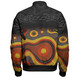 Australia Aboriginal Custom Bomber Jacket - Dreaming Trees And Goanna In Dot Pattern Bomber Jacket