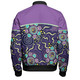 Australia Aboriginal Custom Bomber Jacket - Purple Painting With Aboriginal Inspired Dot Bomber Jacket