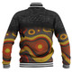 Australia Aboriginal Custom Baseball Jacket - Dreaming Trees And Goanna In Dot Pattern Baseball Jacket