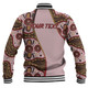Australia Aboriginal Custom Baseball Jacket - Aboriginal Inspired With Pink Background Baseball Jacket