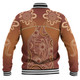 Australia Aboriginal Custom Baseball Jacket - Brown Kangaroo In Aboriginal Dot Art Baseball Jacket