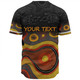 Australia Aboriginal Custom Baseball Shirt - Dreaming Trees And Goanna In Dot Pattern Baseball Shirt