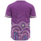 Australia Aboriginal Custom Baseball Shirt - Purple Aboriginal Dot Baseball Shirt