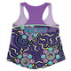 Australia Aboriginal Custom Women Racerback Singlet - Purple Painting With Aboriginal Inspired Dot Women Racerback Singlet