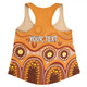 Australia Aboriginal Custom Women Racerback Singlet - Brown Aboriginal Dot Women Racerback Singlet