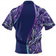 Australia Aboriginal Custom Zip Polo Shirt - Purple Dot Dreamtime Zip Polo Shirt