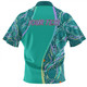 Australia Aboriginal Custom Zip Polo Shirt - Turquoise Dot Dreamtime Zip Polo Shirt