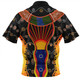 Australia Aboriginal Custom Zip Polo Shirt - Indigenous Dot With Boomerang Inspired Zip Polo Shirt