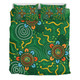 Australia Aboriginal Bedding Set - Green Painting With Aboriginal Inspired Dot Bedding Set