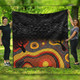 Australia Aboriginal Quilt - Dreaming Trees And Goanna In Dot Pattern Quilt