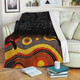 Australia Aboriginal Blanket - Dreaming Trees And Goanna In Dot Pattern Blanket