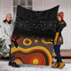 Australia Aboriginal Blanket - Dreaming Trees And Goanna In Dot Pattern Blanket