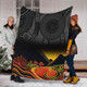 Australia Aboriginal Blanket - Rainbow Serpent Dreamtime Land Art Inspired Blanket
