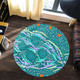 Australia Aboriginal Round Rug - Turquoise Dot Dreamtime Round Rug