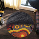 Australia Aboriginal Round Rug - Dreaming Trees And Goanna In Dot Pattern Round Rug