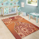 Australia Aboriginal Area Rug - Brown Kangaroo In Aboriginal Dot Art Area Rug