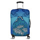 Australia Aboriginal Luggage Cover - Blue Aboriginal Dot With Fish Luggage Cover