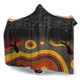 Australia Aboriginal Hooded Blanket - Dreaming Trees And Goanna In Dot Pattern Hooded Blanket