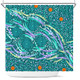 Australia Aboriginal Shower Curtain - Turquoise Dot Dreamtime Shower Curtain