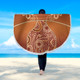Australia Aboriginal Beach Blanket - Brown Kangaroo In Aboriginal Dot Art Beach Blanket