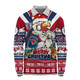 Sydney Roosters Christmas Custom Long Sleeve Polo Shirt - Easts Rooster Santa Aussie Big Things Long Sleeve Polo Shirt