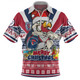 Sydney Roosters Christmas Custom Zip Polo Shirt - Easts Rooster Santa Aussie Big Things Zip Polo Shirt