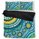 Australia Aboriginal Bedding Set - Turquoise Aboriginal Dot Art With Turtle  Bedding Set