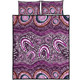 Australia Aboriginal Quilt Bed Set - Purple Aboriginal Dot Art Style Painting Quilt Bed Set