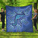 Australia Aboriginal Quilt - Blue Aboriginal Style Of Dot Kangaroo Artwork  Quilt