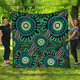 Australia Aboriginal Quilt - Green Aboriginal Dot Art Background Quilt