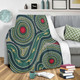 Australia Aboriginal Blanket - Green Aboriginal Dot Art Style Vector Painting Blanket