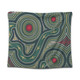 Australia Aboriginal Tapestry - Green Aboriginal Dot Art Style Vector Painting Tapestry