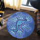 Australia Aboriginal Round Rug - Blue Aboriginal Style Of Dot Kangaroo Artwork  Round Rug